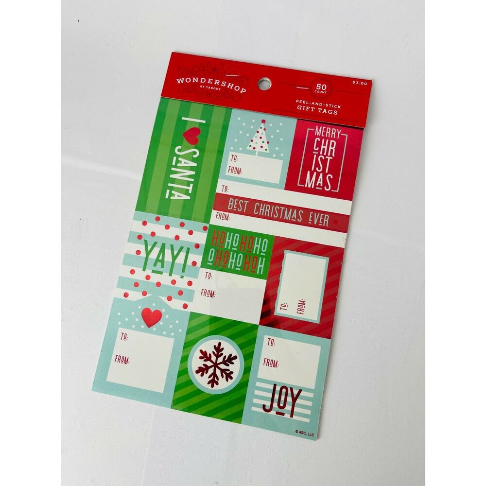 Lot‎ Of 3 Wondershop 50ct Classic Gift Tags Stickers For Christmas (total 150)